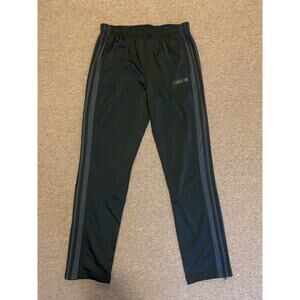 Adidas Track Pant Mens Size L Black 3-Stripe Drawstring Regular Fit
